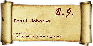 Boszi Johanna névjegykártya